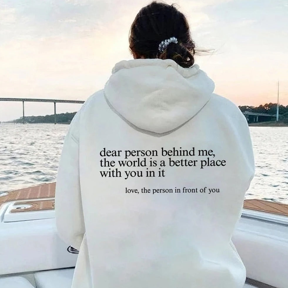 Warm Soft Letter Printed Pullover Hoodie Sweatshirt