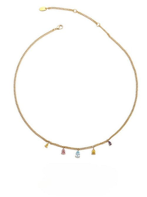 18K Gold Plated Zircon Gemmed Necklace