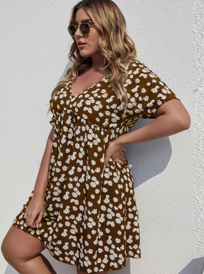 Floral Style Printed Vacation Dress