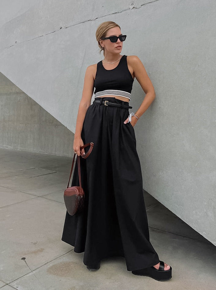 Solid Color Maxi Skirt