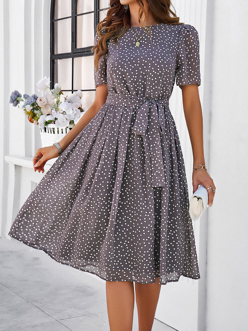 Elegant Casual Polka Dot Print Temperament Dress