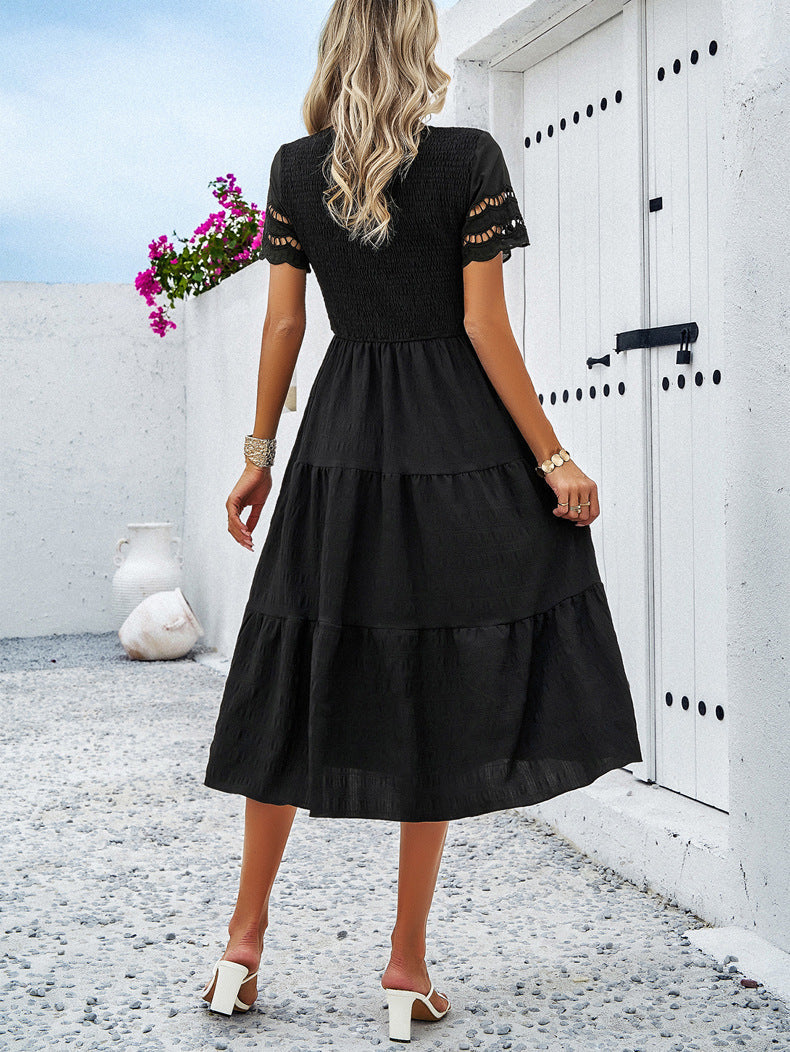 Elegant Layered Hollow Dress