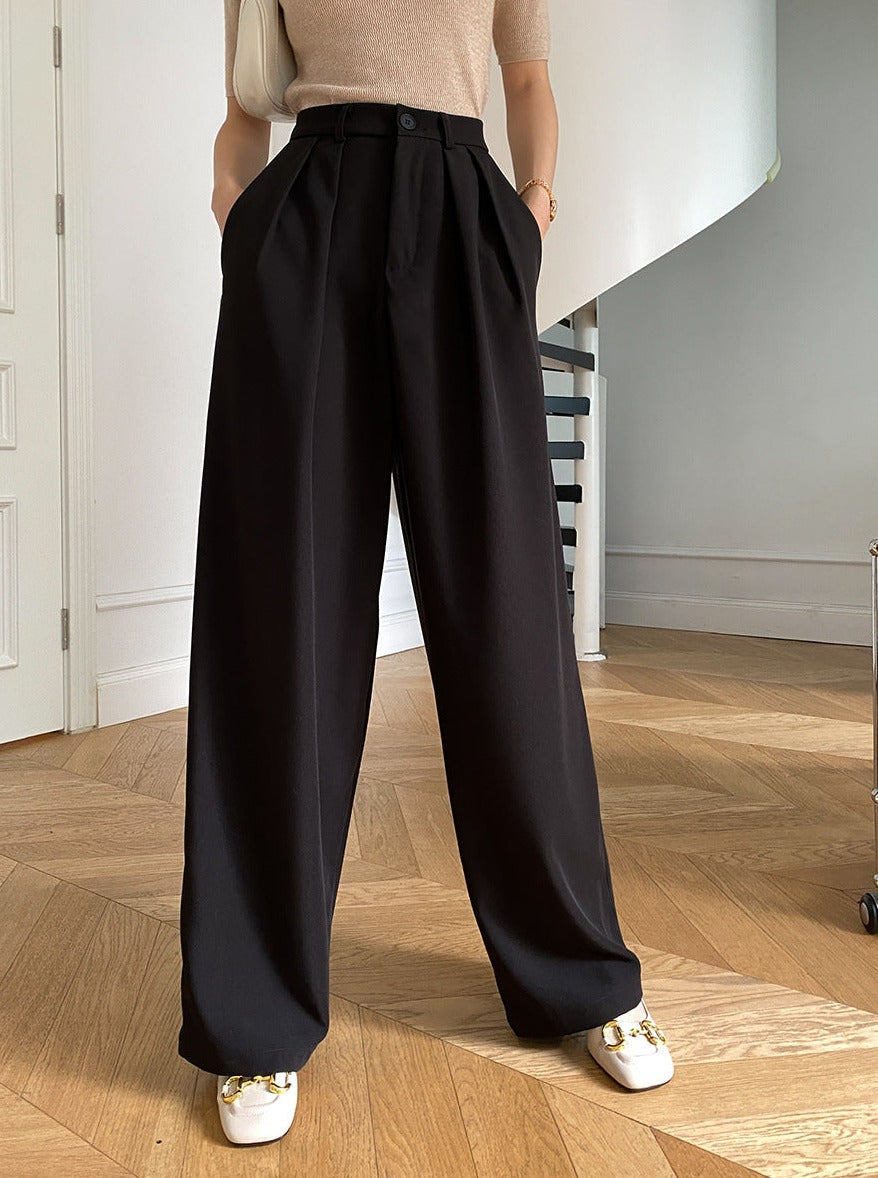 Black Wide Leg Suit Pants