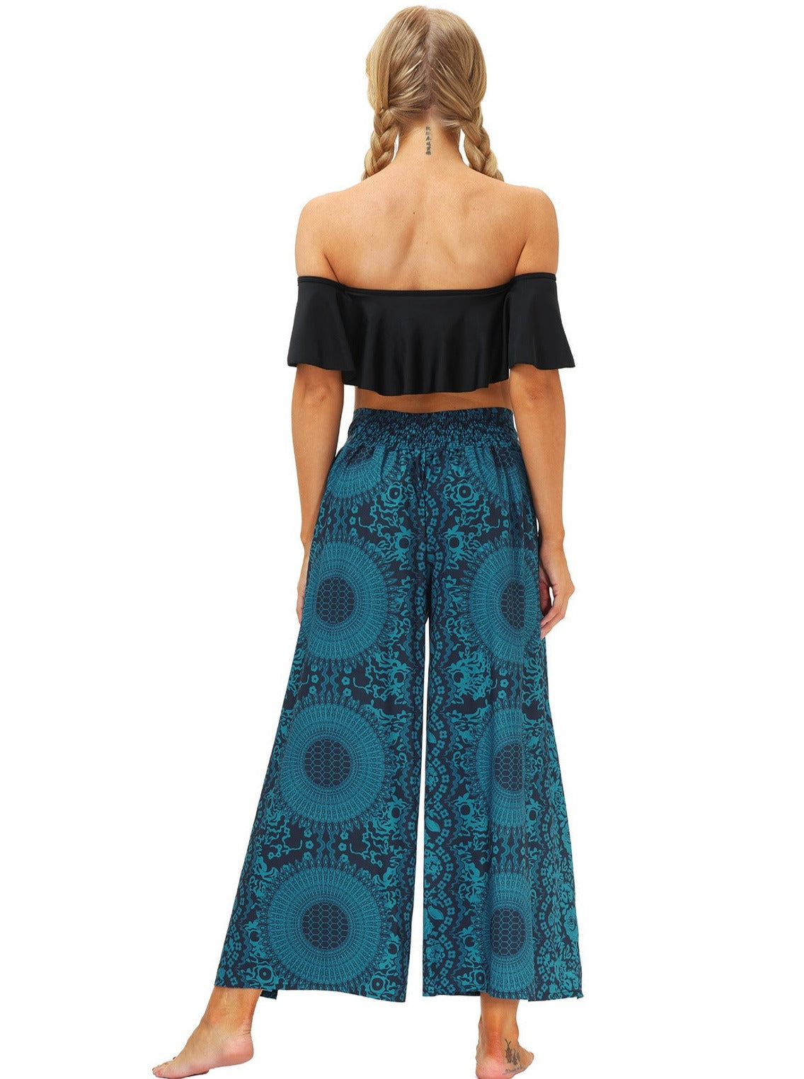 Wide-Leg Digital Printed Outdoor Pants