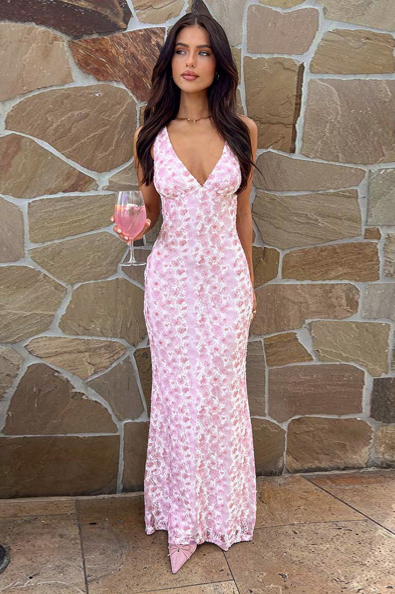 Elegant V-Neck Sleeveless Maxi Dress