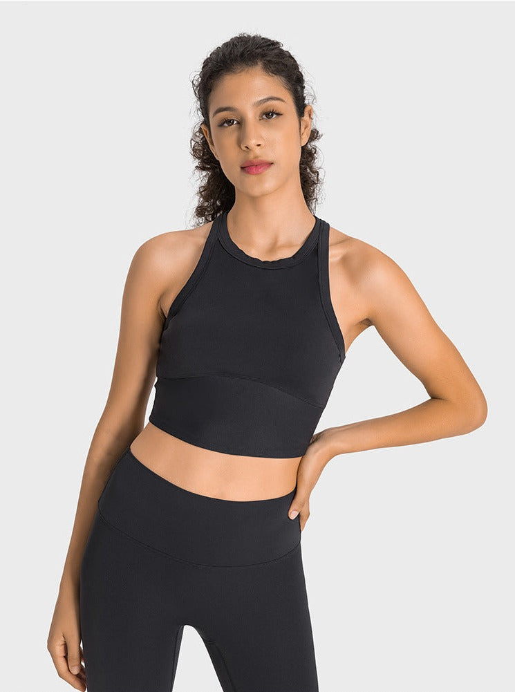 Stretchable High Waist Yoga Exercise Sleeveless Shirt