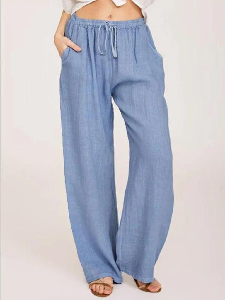 Casual Cotton Linen Loose Drawstring Trouser