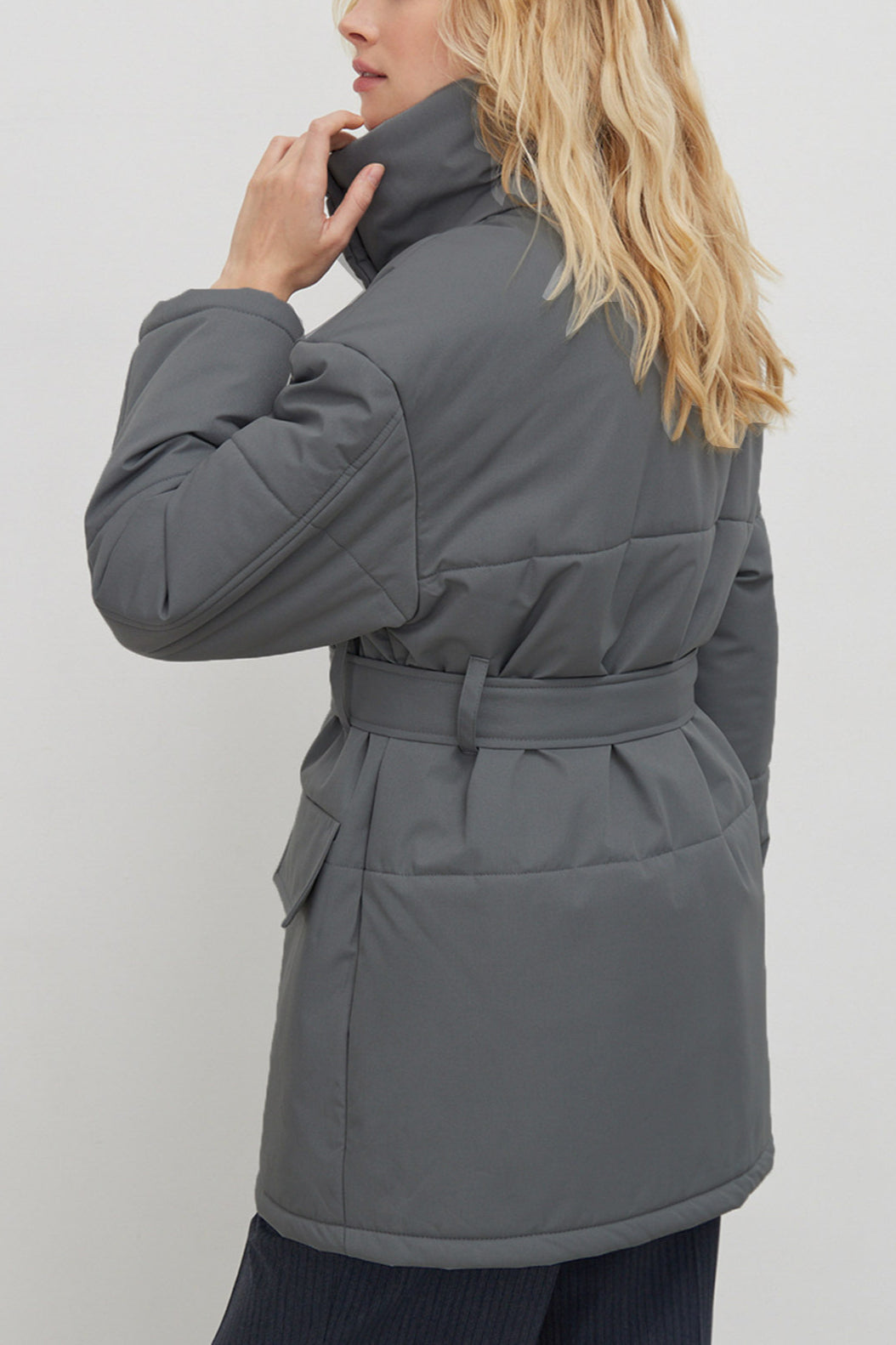 Damen Puffer Mantel mit Taillengürtel – Eleganz trifft Komfort