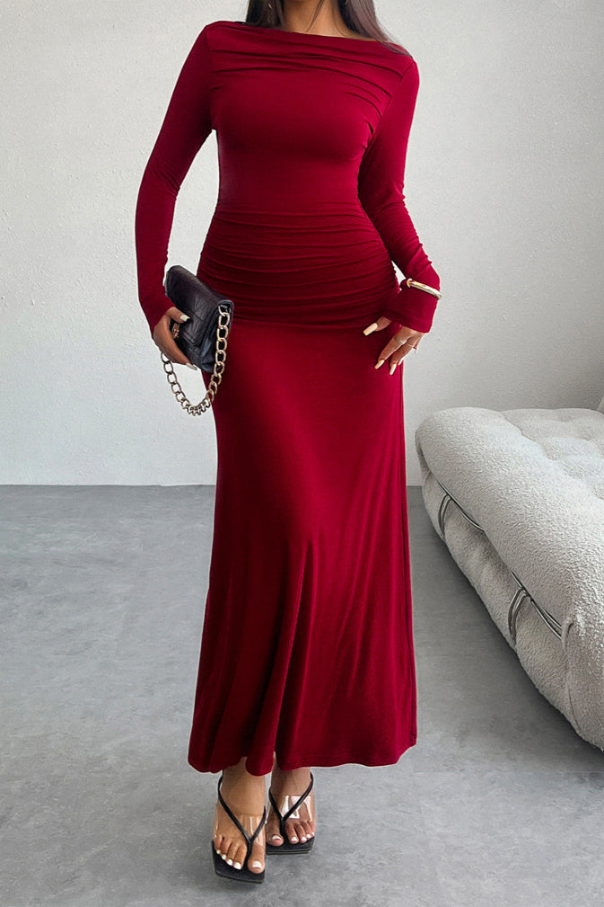 Elegant Long-Sleeve Evening Dress