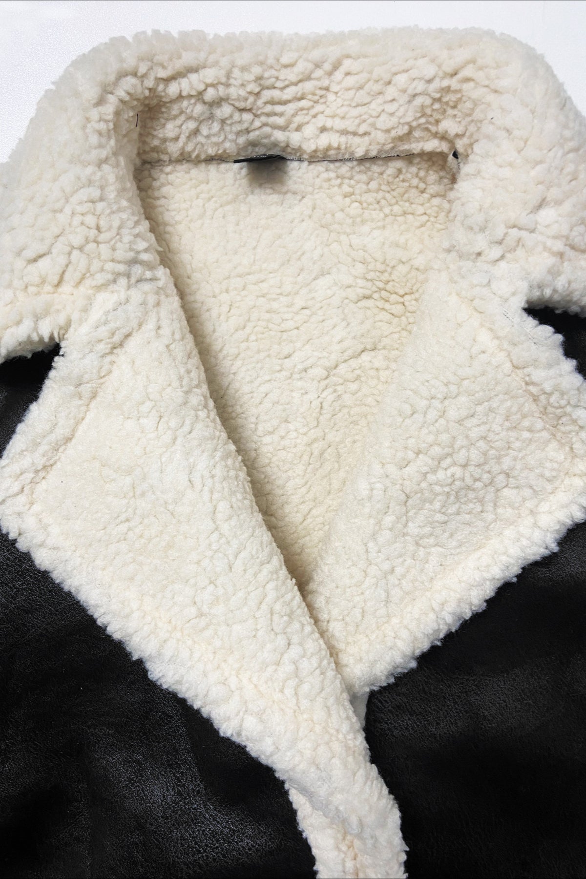 Trendy Black and White Faux Shearling Blazer